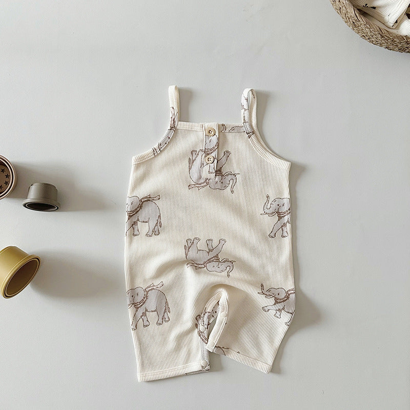 Baby Jumpsuit Class A Waffle Baby Going Out Clothes - Baby Jumpsuit Class A Waffle for Summer Outings