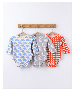 Cotton Jumpsuit for Kids in Gray Moon Red Love and Blue Car Styles United States - Tiny Triangles Fun united states chf