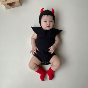Little Devil Shape Baby Jumpsuit in Korean Style for the United States - Tiny Troublemakers united states chf baby