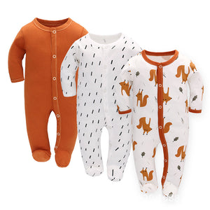 Unisex Long Sleeve T-shirts with Unicorn Giraffe and Flower Animal Designs in the United States - Baby Jumpsuit