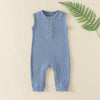 Baby jumpsuit mouwloze onesie romper - Grijs Blauw