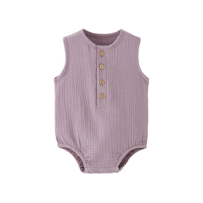 Baby Jumpsuit Summer Gauze Thin Sleeveless Vest Garments - Baby Jumpsuits Perfect for Tiny Fashionistas