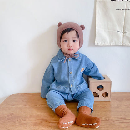 Baby Jumpsuit Thin Long Sleeve Denim Romper - Baby Jumpsuit Long Sleeve Denim Romper for Kids