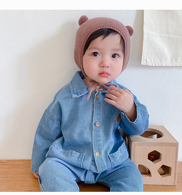 Baby Jumpsuit Thin Long Sleeve Denim Romper - Baby Jumpsuit Long Sleeve Denim Romper for Kids