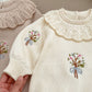 Baby Knitted Lotus Collar Long-sleeve Jumpsuit Baby Girl - Snuggle Up in Long Sleeve Lotus Collar Jumpsuit