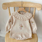 Baby Knitted Lotus Collar Long-sleeve Jumpsuit Baby Girl - Snuggle Up in Long Sleeve Lotus Collar Jumpsuit