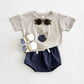 Baby Lemon Patch Short Sleeve Suit - Tiny Fashionista in a Baby Lemon Suit Adventure