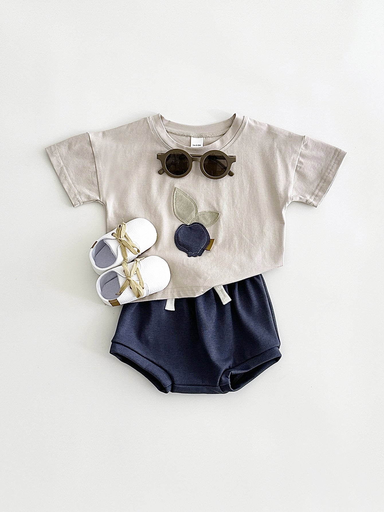 Baby Lemon Patch Short Sleeve Suit - Tiny Fashionista in a Baby Lemon Suit Adventure