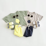 Baby Lemon Patch Short Sleeve Suit - Tiny Fashionista in a Baby Lemon Suit Adventure