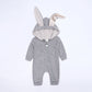 Baby Long Sleeve Rabbit Ear Zipper Jumpsuit - Long Sleeve One-Piece Suit for Hoppy Little Bunnies