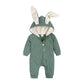 Baby Long Sleeve Rabbit Ear Zipper Jumpsuit - Long Sleeve One-Piece Suit for Hoppy Little Bunnies