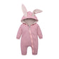 Baby Long Sleeve Rabbit Ear Zipper Jumpsuit - Long Sleeve One-Piece Suit for Hoppy Little Bunnies