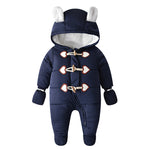 Baby Onesie Horn Buckle Hayi Baby Crawling Suit Clothes - Hayi Baby Crawling Suit with Horn Buckle and Foot Cover