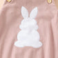 Baby Rabbit Embroidered Two-tone Sling Triangle Rompers - Baby Rabbit Two-tone Sling Triangle Rompers