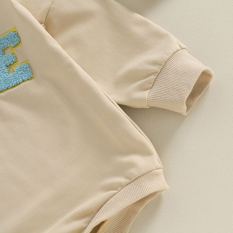 Baby Rompers Letters Golden Edge Embroidery - Baby Rompers with Bling for Tiny Trendsetters