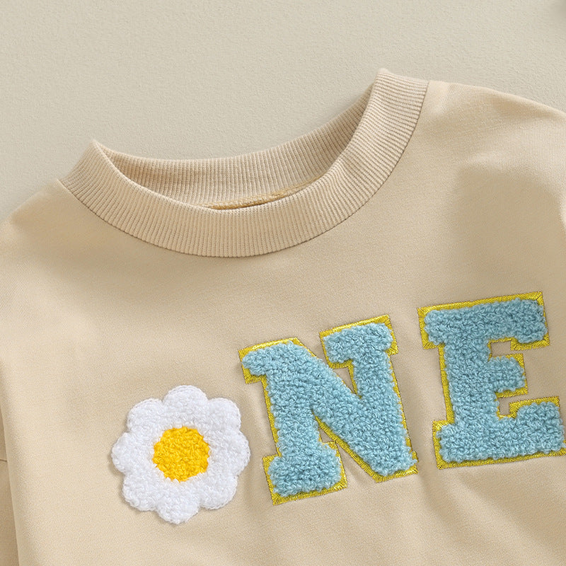 Baby Rompers Letters Golden Edge Embroidery - Baby Rompers with Bling for Tiny Trendsetters