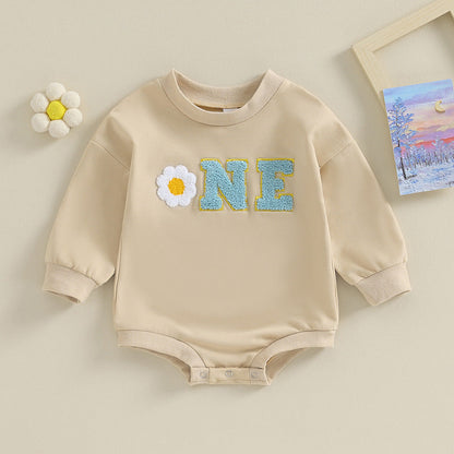 Baby Rompers Letters Golden Edge Embroidery - Baby Rompers with Bling for Tiny Trendsetters