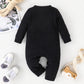 Baby Round Neck Long Sleeve Bear Printed One-piece Romper - Bear-y Cute Long Sleeve Romper for Tiny Trendsetters