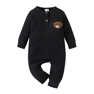 United States Cotton Long Sleeve Baby Jumpsuit for Spring Autumn - Bear-y Cute Romper Tiny Trendsetters united states