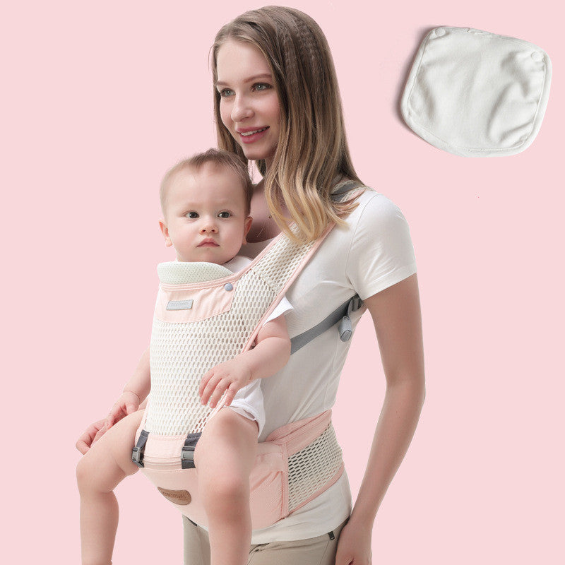 Baby sitting on a waist stool - Baby Waist Stool for Tiny Travelers and Giggles