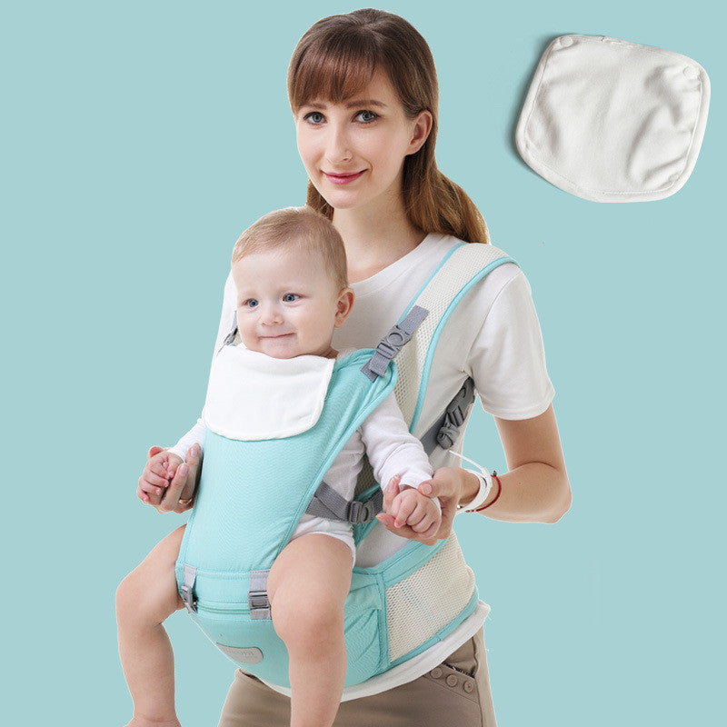 Baby sitting on a waist stool - Baby Waist Stool for Tiny Travelers and Giggles