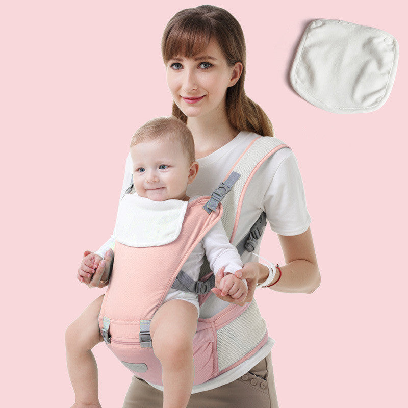 Baby sitting on a waist stool - Baby Waist Stool for Tiny Travelers and Giggles