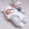 Baby Sleeping Bag Envelope for Newborn Baby Winter Swaddle Blanket - White