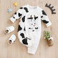 Baby Spring And Autumn One-piece Pajamas Newborn Baby Four Seasons Home Romper New Long Sleeve Inner Pullover - Snug