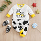 Baby Spring And Autumn One-piece Pajamas Newborn Baby Four Seasons Home Romper New Long Sleeve Inner Pullover - Snug