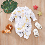 Baby Spring And Autumn One-piece Pajamas Newborn Baby Four Seasons Home Romper New Long Sleeve Inner Pullover - Snug