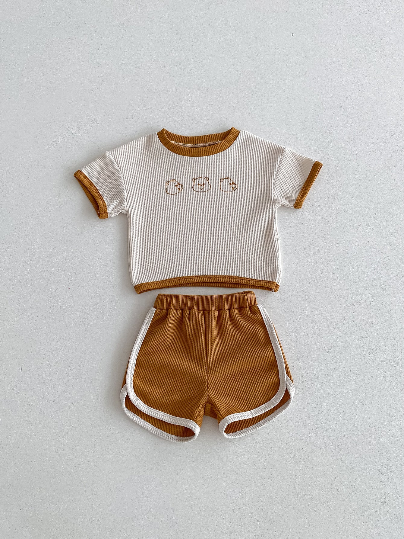 Baby Suit Summer Waffle Bear Two-piece Set - Waffle Bear Baby Suit Perfect for Summer Shenanigans