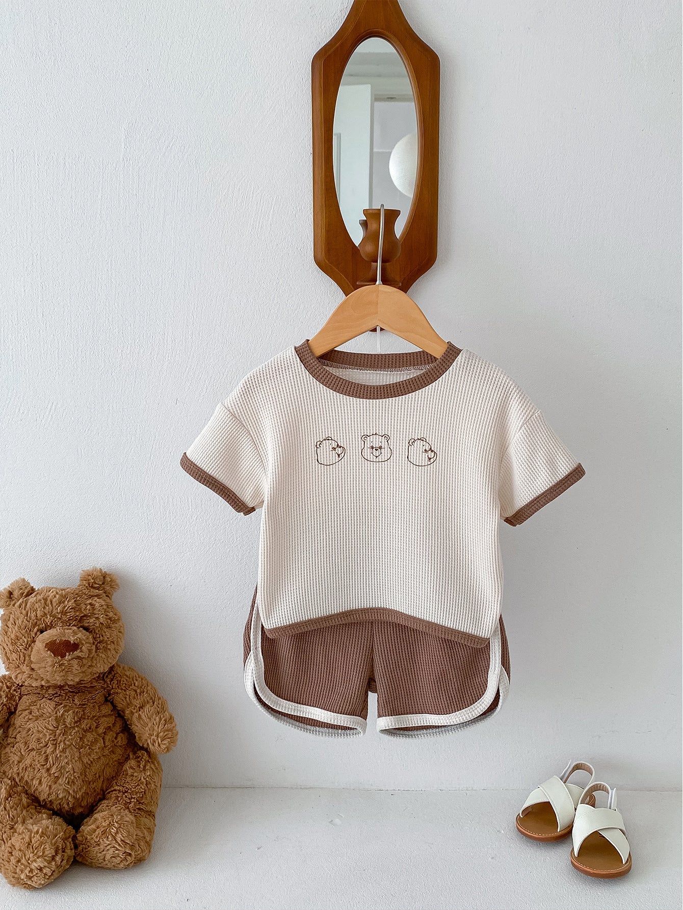 Baby Suit Summer Waffle Bear Two-piece Set - Waffle Bear Baby Suit Perfect for Summer Shenanigans