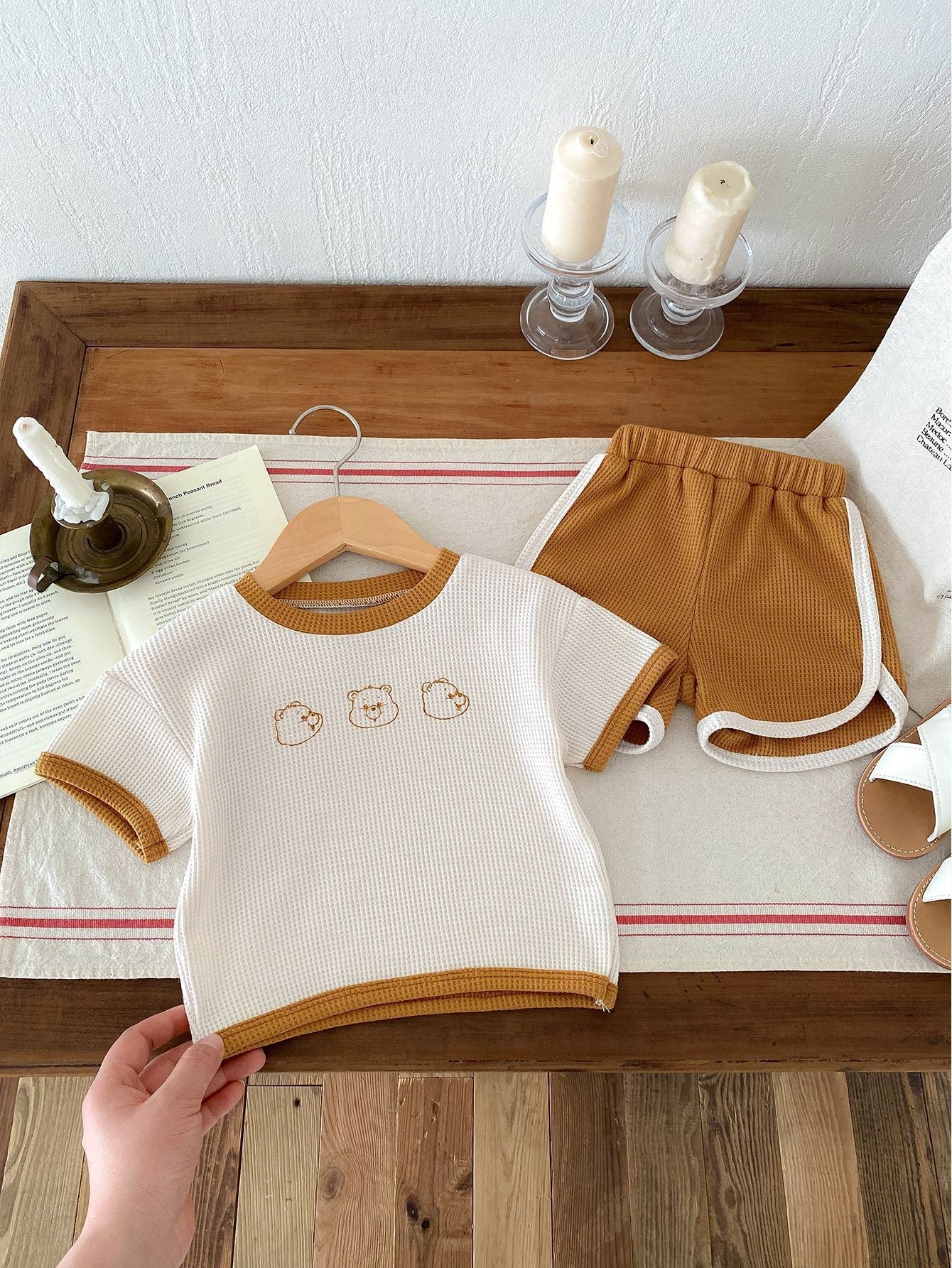 Baby Suit Summer Waffle Bear Two-piece Set - Waffle Bear Baby Suit Perfect for Summer Shenanigans