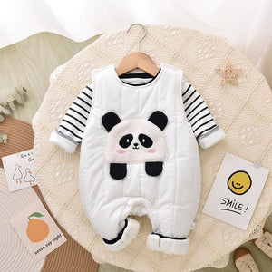 Unisex Panda Two-Piece Baby Set Thickening Fabric for US and CHF - Waddles into Winter Warmth united states chf
