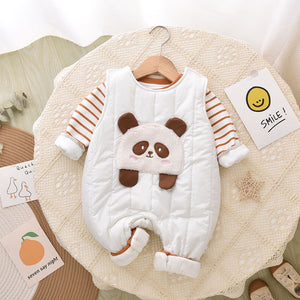 Unisex Panda Two-Piece Baby Set Thickening Fabric for US and CHF - Waddles into Winter Warmth united states chf