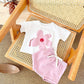 Baby Sun Print Top Casual Short Sleeve Two-piece Set - Sun’s Out Baby in Short Sleeve Two-Piece Set