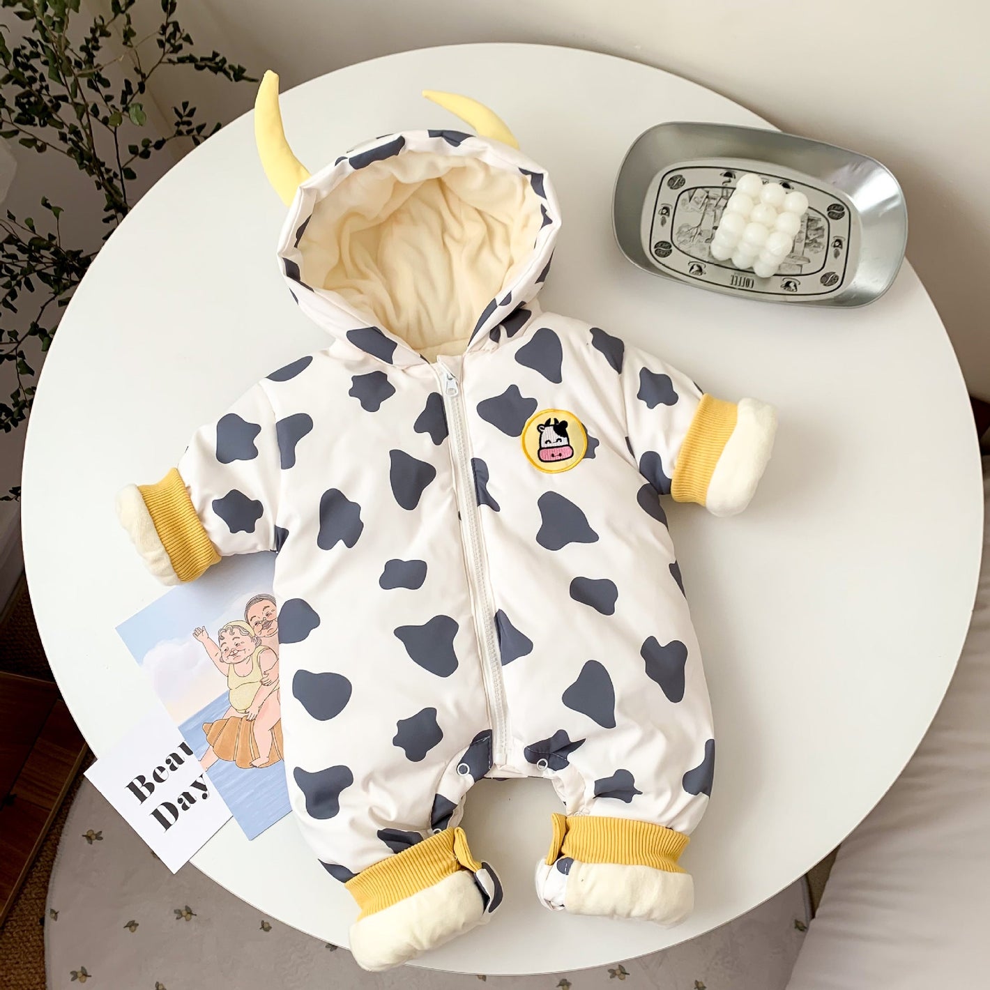 Warm Cow Cotton-Padded Coat for Kids in Asian Sizes Suitable United States - Baby Cows Love This Silly Jumpsuit united