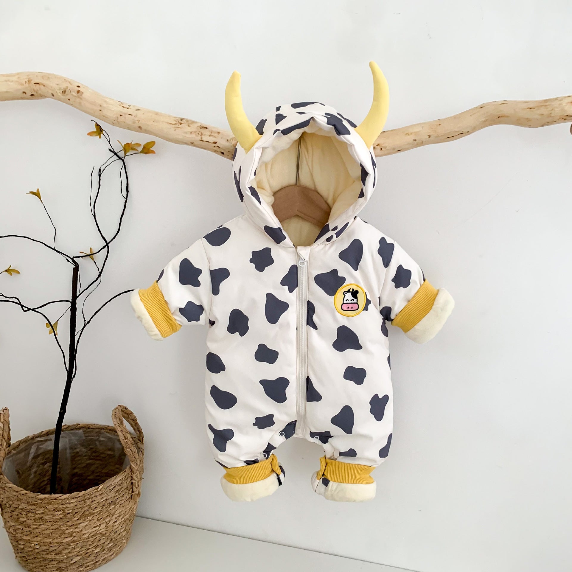 Baby Thickened Warm Jumpsuit Cotton-padded Clothes - Baby Cows Love This Silly Warm Jumpsuit