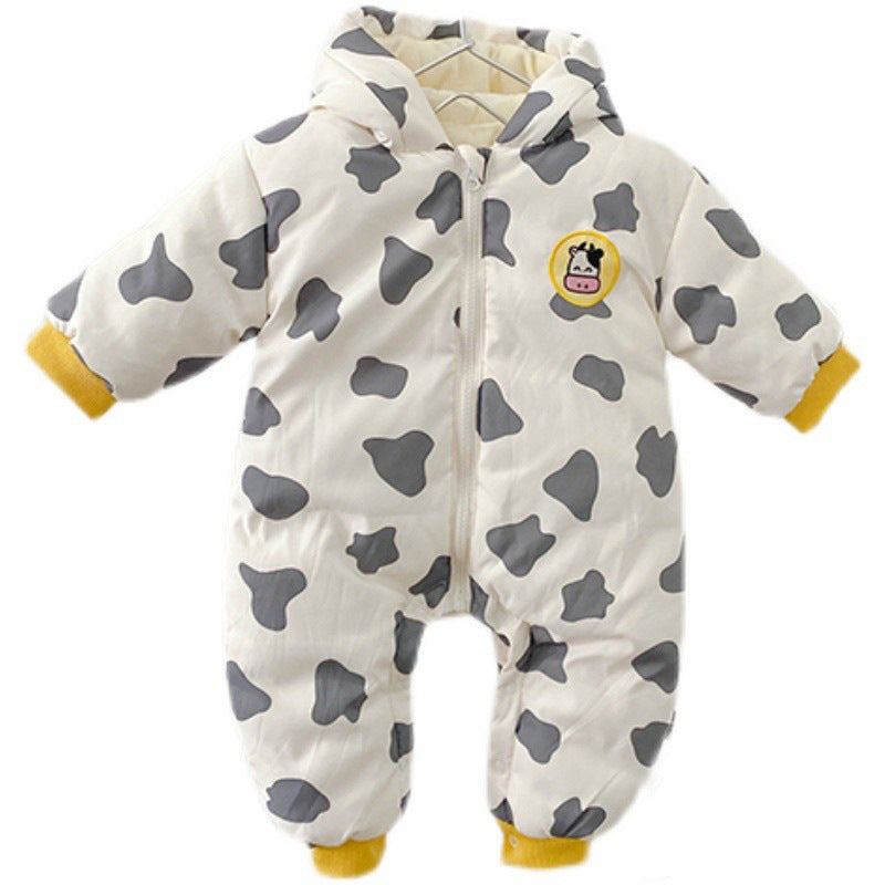 Baby Thickened Warm Jumpsuit Cotton-padded Clothes - Baby Cows Love This Silly Warm Jumpsuit