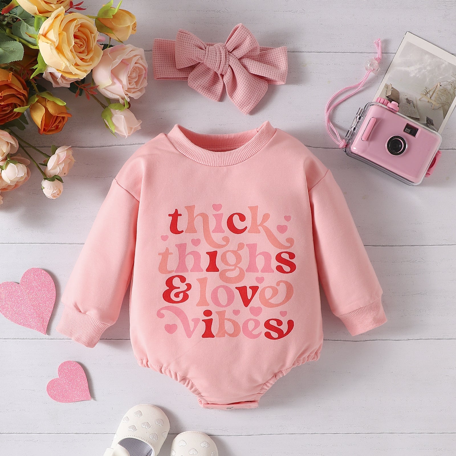 Baby Valentine’s Day Pink Letters Jumpsuit Romper - Cupid Approved Baby Jumpsuit for Little Cuties