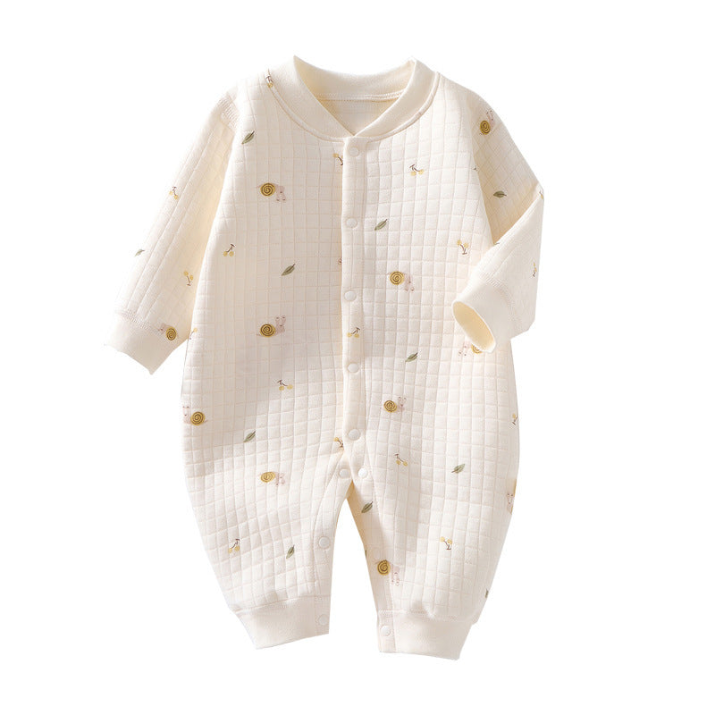 Baby Warm Jumpsuit with Thick Cotton Fabric for Winter Comfort - Snug as a Bug in Our Quilted baby warm jumpsuit