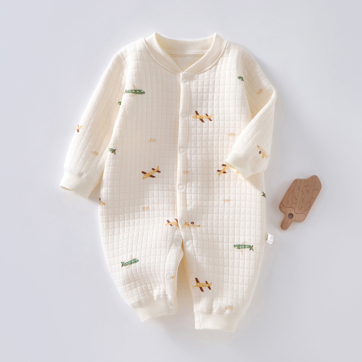 Baby Warm Jumpsuit with Thick Cotton Fabric for Winter Comfort - Snug as a Bug in Our Quilted baby warm jumpsuit