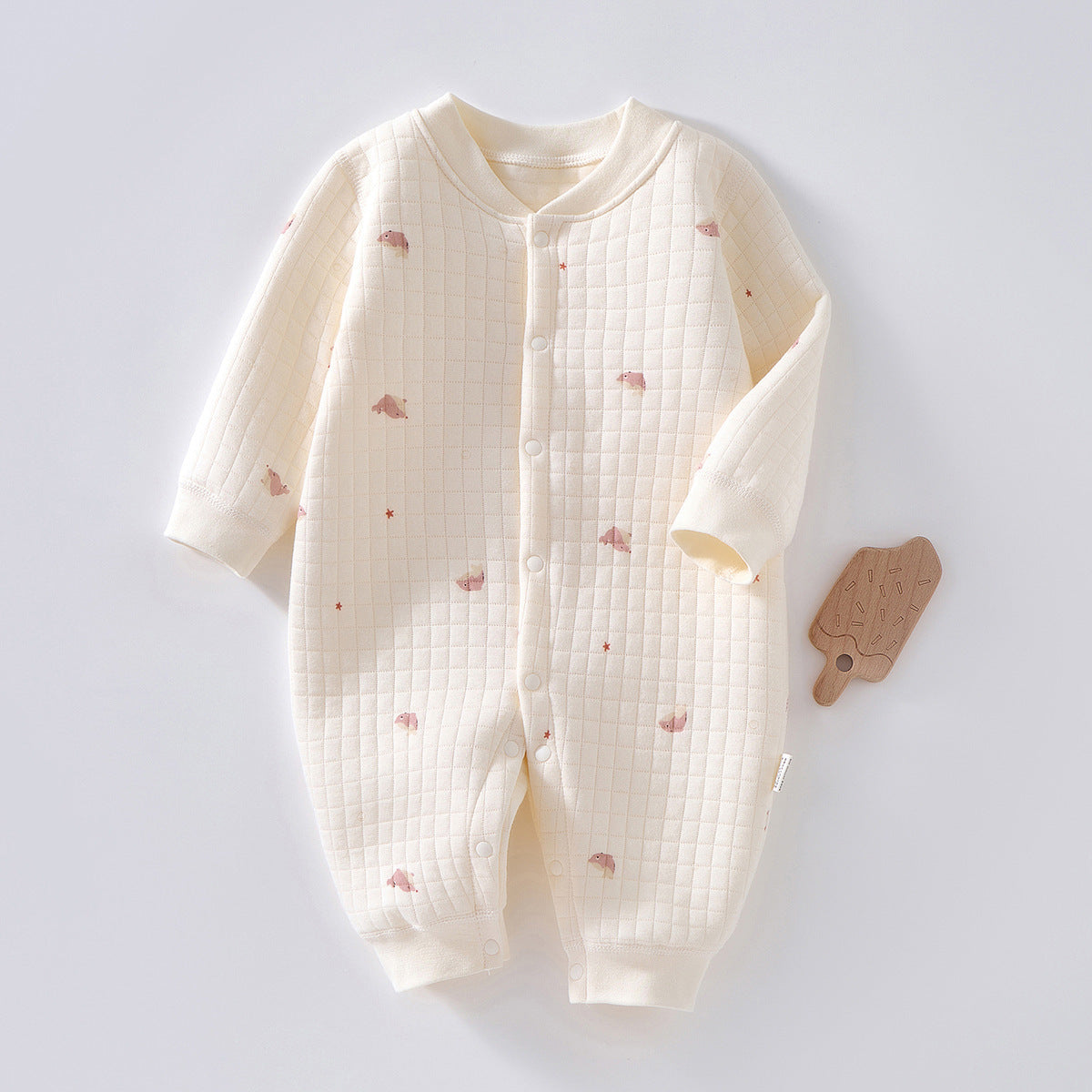 Baby Warm Jumpsuit with Thick Cotton Fabric for Winter Comfort - Snug as a Bug in Our Quilted baby warm jumpsuit