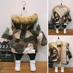Baby Winter Camouflage Padded Cotton Jacket with Fur Collar for Boys - Teleplus baby winter camouflage padded jacket