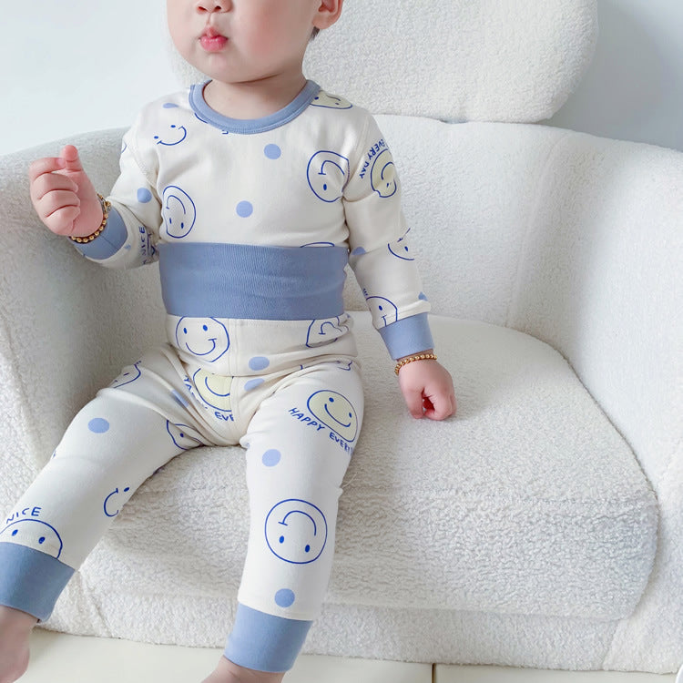 Baby’s Pure Cotton Boneless High Waist Belly Protection Autumn Suit Baby Warm Home - Baby’s Boneless Suit for Warm