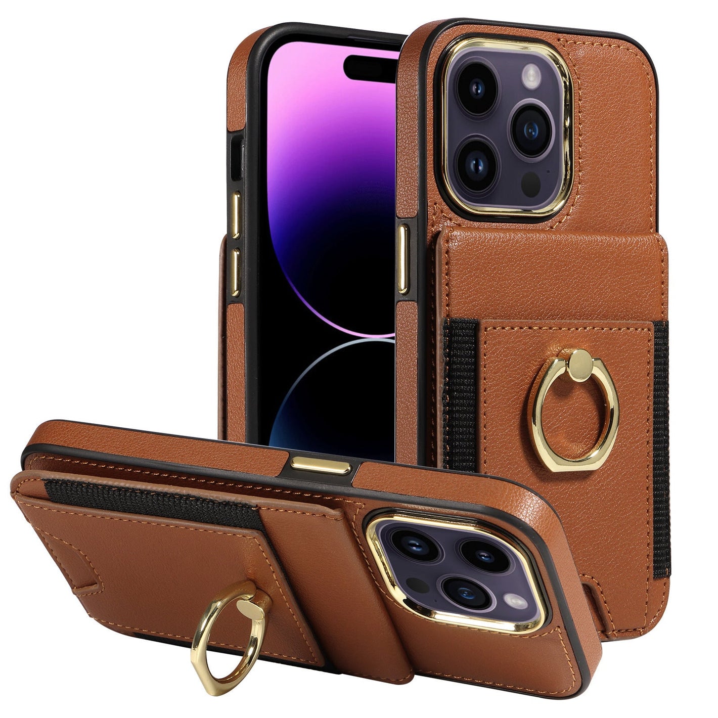 Colorful Phone Case Wallet with Magnetic Suction and Card Slot Protective Design - Universal Leather phone case wallet