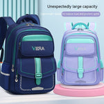 Backpack Spine Protection Waterproof Large Capacity - Protect Your Spine in Sapphire Blue Pink Style