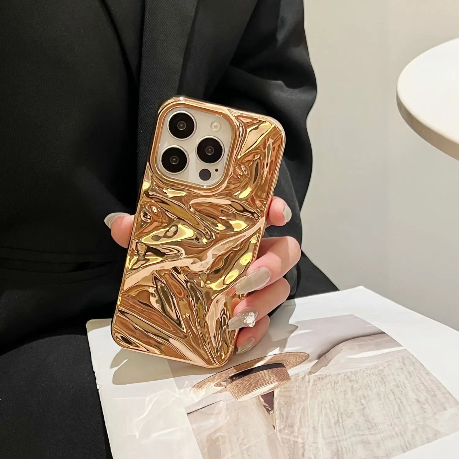 Electroplating de carcasa suave para iPhone 11 12 Pro Max Anti -Drop Fingerprint