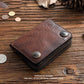 Men’s High-end Short Wallet Buckle Top Layer Cowhide - Cowhide Wallet That’s Short on Size Big on Style