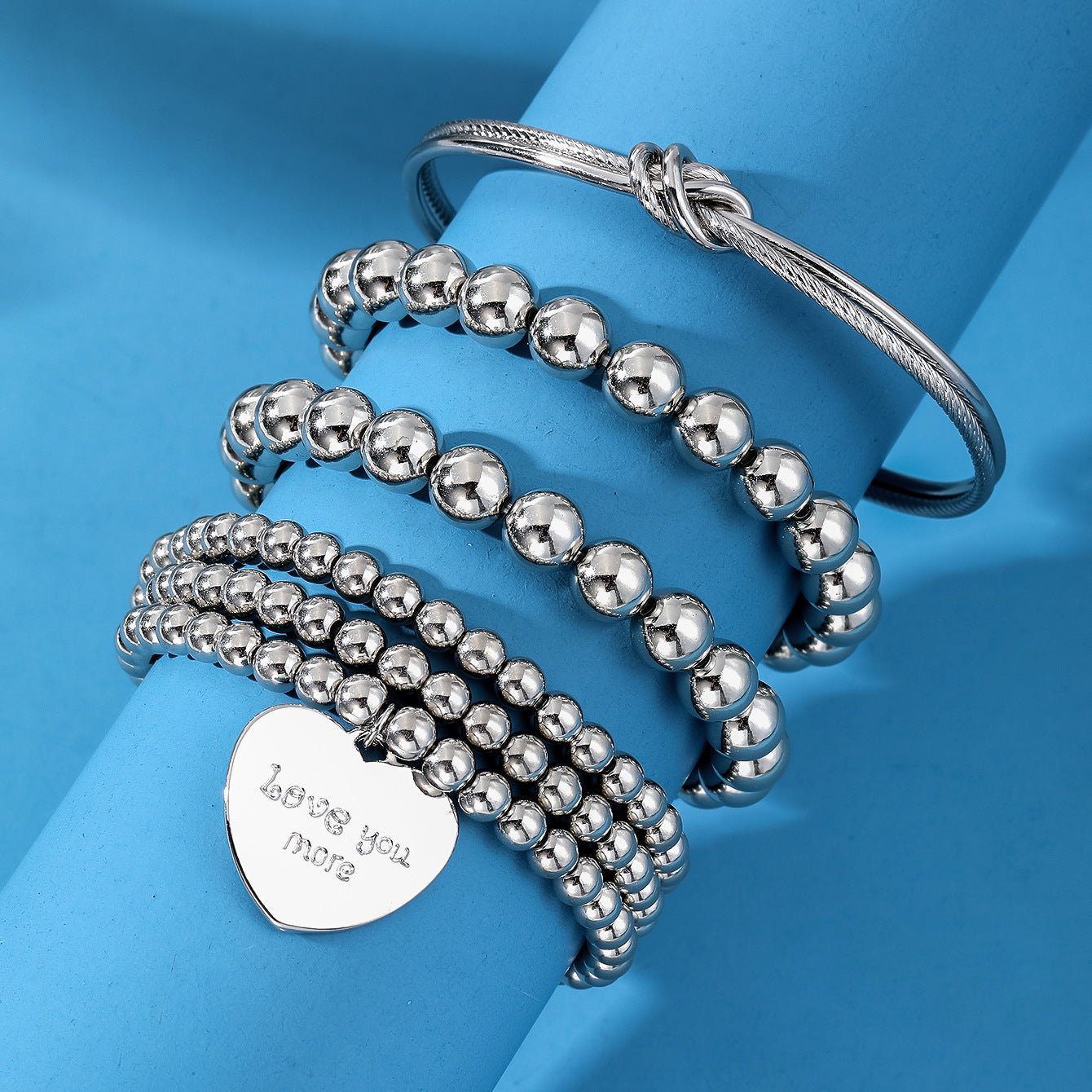 Ball Bracelet 3-piece Set Exaggerated Multi-layer - Ball Bracelet 3-Piece Set Exaggerated Multi-Layer